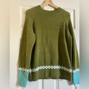 Green knitted sweater